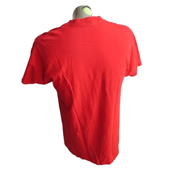 Vintage Men's T-shirt Large Single Stitch Grunge Plain Red Fruit Loom USA 1990's - Picture 6 of 6